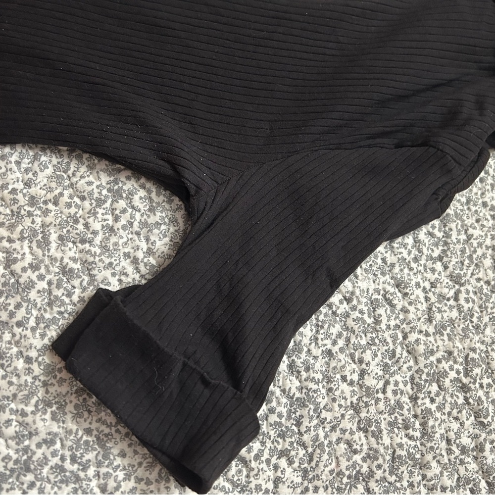 Cato Black Ribbed Knit Top - Picture 2 of 3